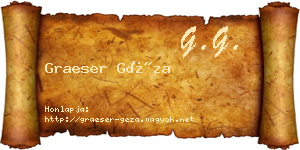 Graeser Géza névjegykártya